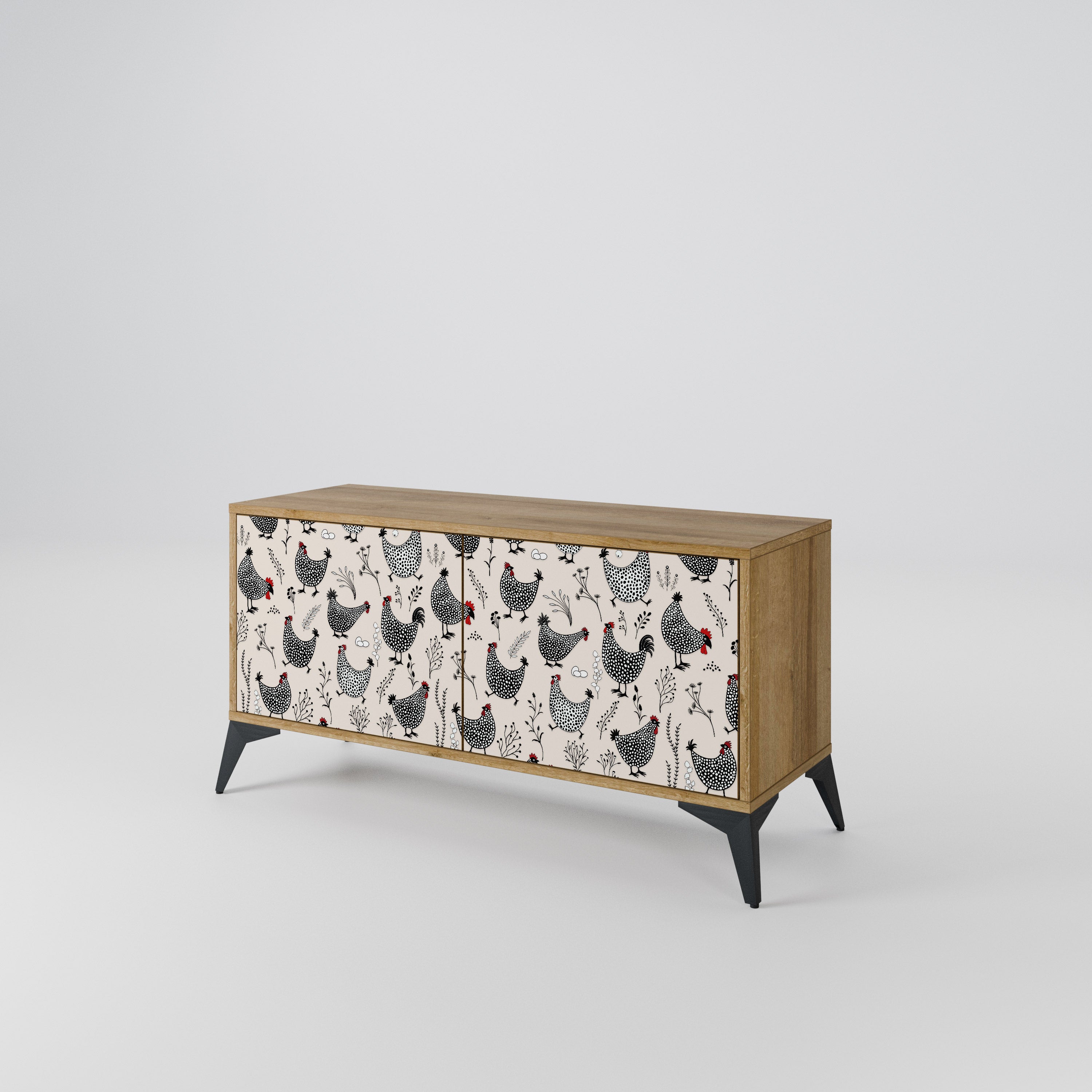 HAPPY HENS Kompakt TV-skåp med 2 dörrar