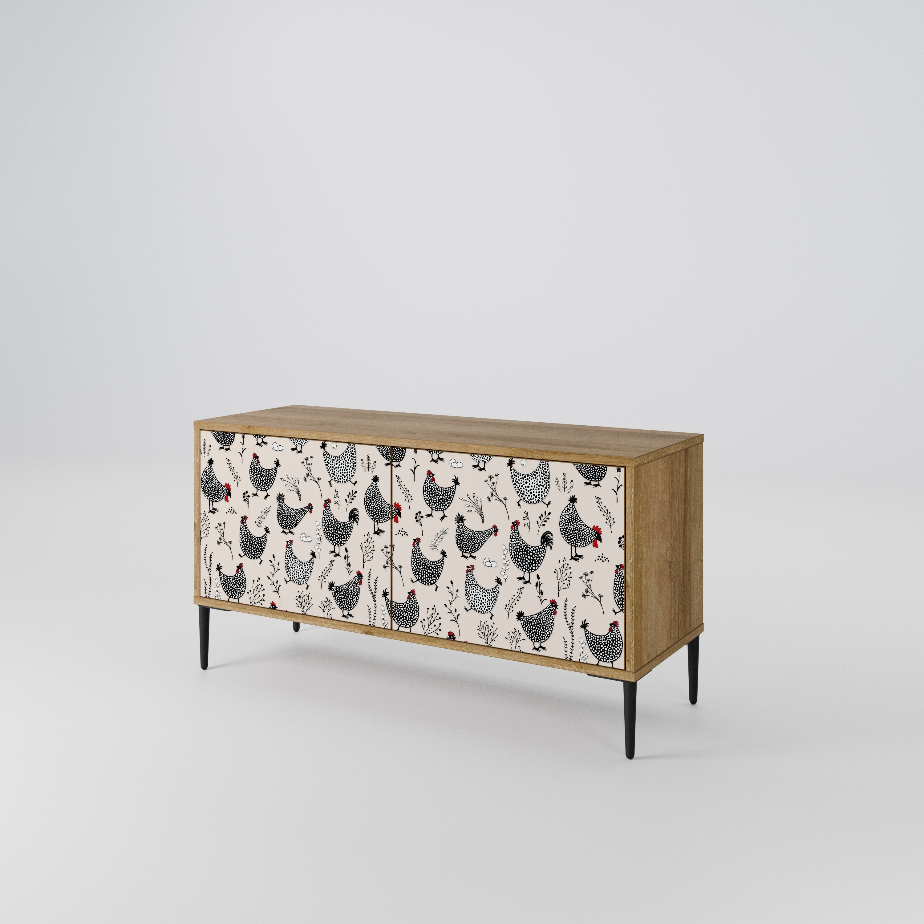 HAPPY HENS Kompakt TV-skåp med 2 dörrar