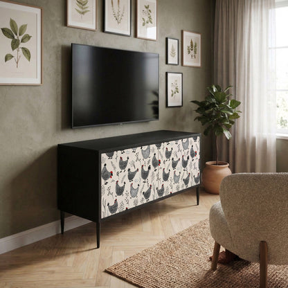 HAPPY HENS Kompakt TV-bänk med 2 dörrar