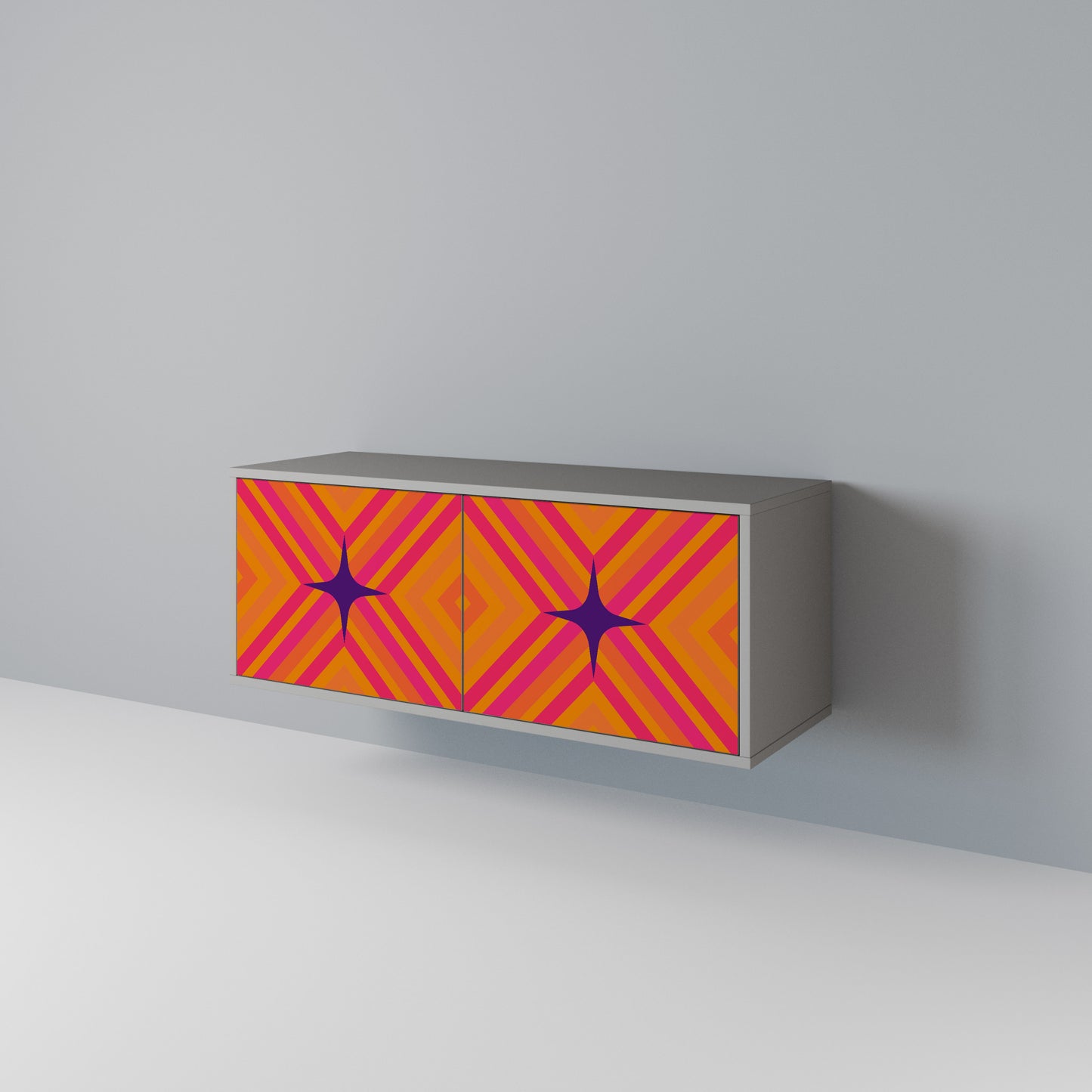 GEOMETRIC BRILLIANCE Kompakt TV-bänk med 2 dörrar