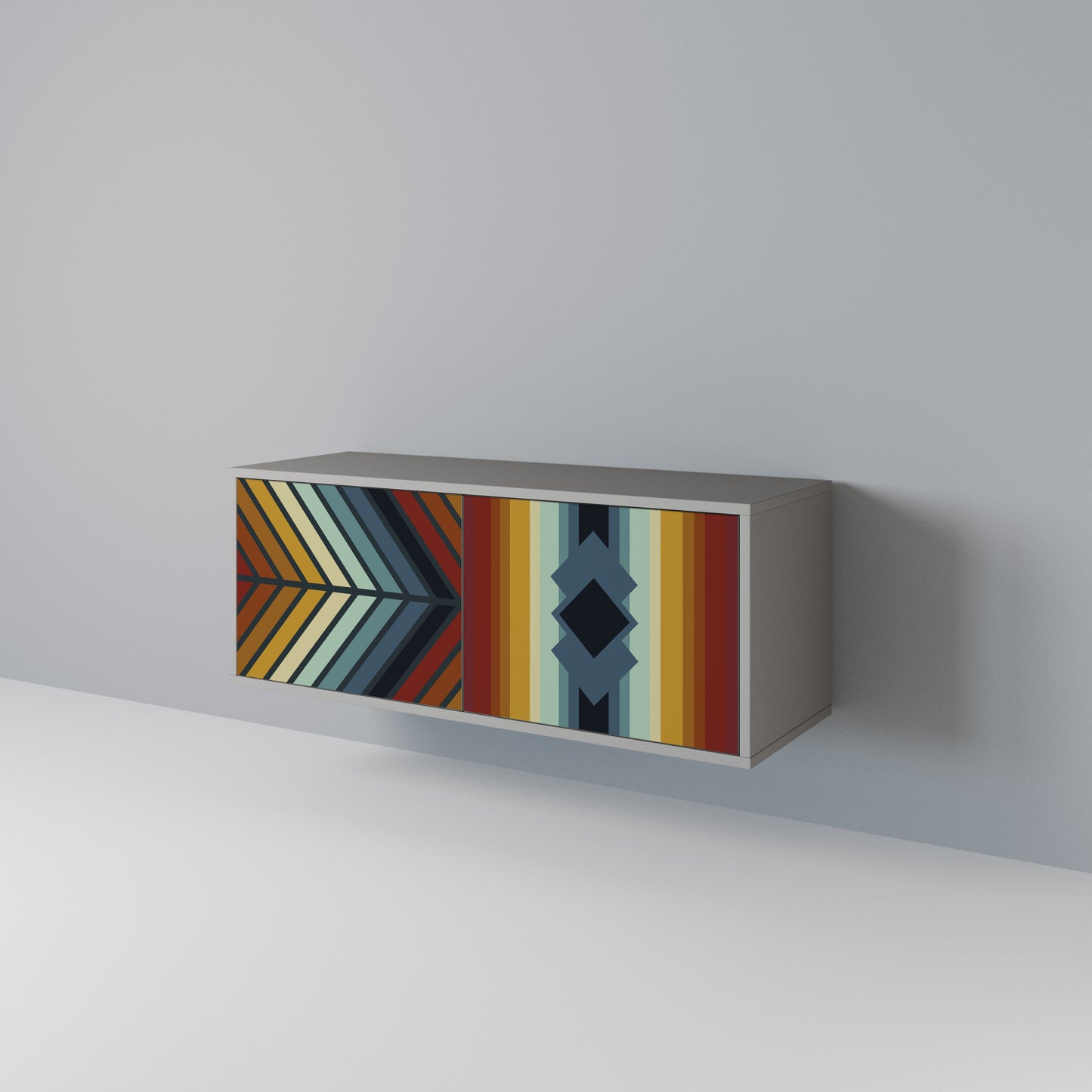 INDIGENOUS ZIGZAG Kompakt TV-bänk med 2 dörrar