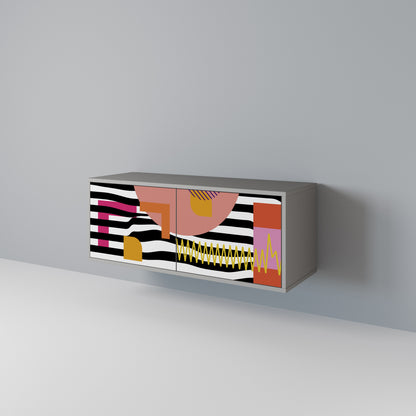 CHROMATIC ABSTRACT Kompakt TV-bänk med 2 dörrar