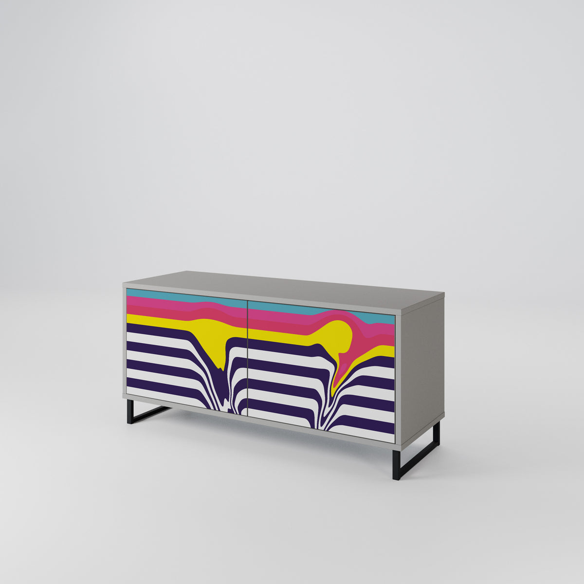 COLORFUL DIVERSION Kompakt TV-bänk med 2 dörrar