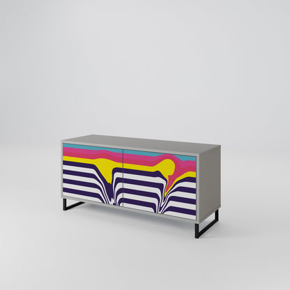 COLORFUL DIVERSION Kompakt TV-bänk med 2 dörrar
