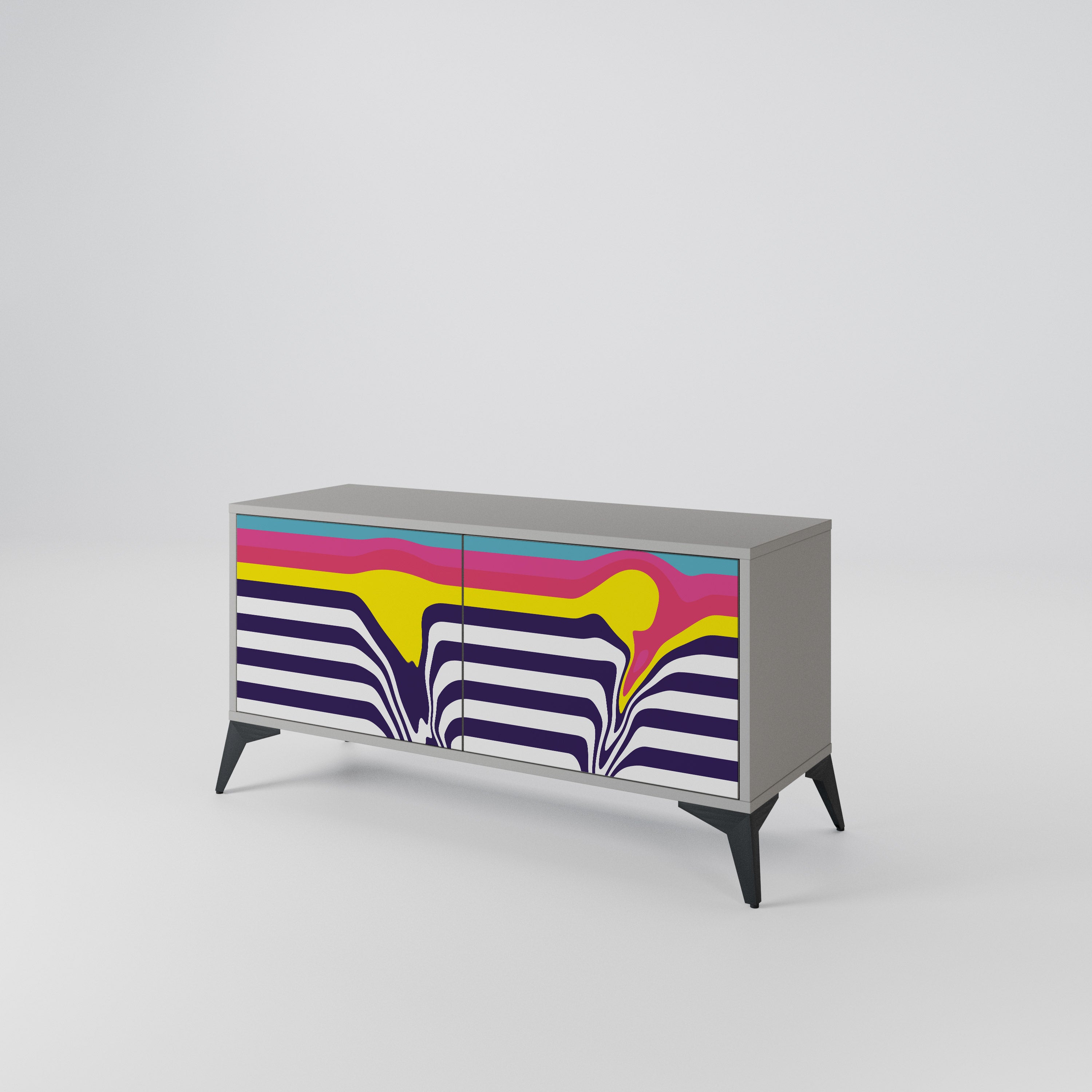 COLORFUL DIVERSION Compact 2-Door TV Cabinet