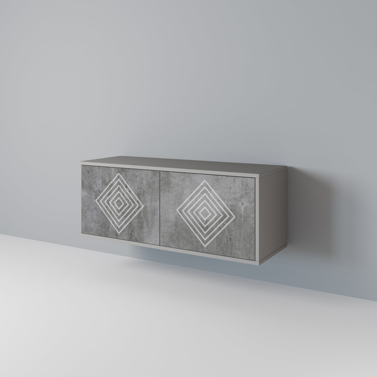 POLYGONAL ARTISTRY Kompakt TV-bänk med 2 dörrar