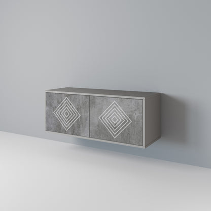 POLYGONAL ARTISTRY Kompakt TV-bänk med 2 dörrar