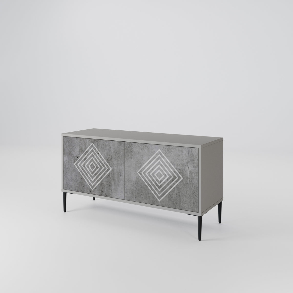 POLYGONAL ARTISTRY Kompakt TV-bänk med 2 dörrar