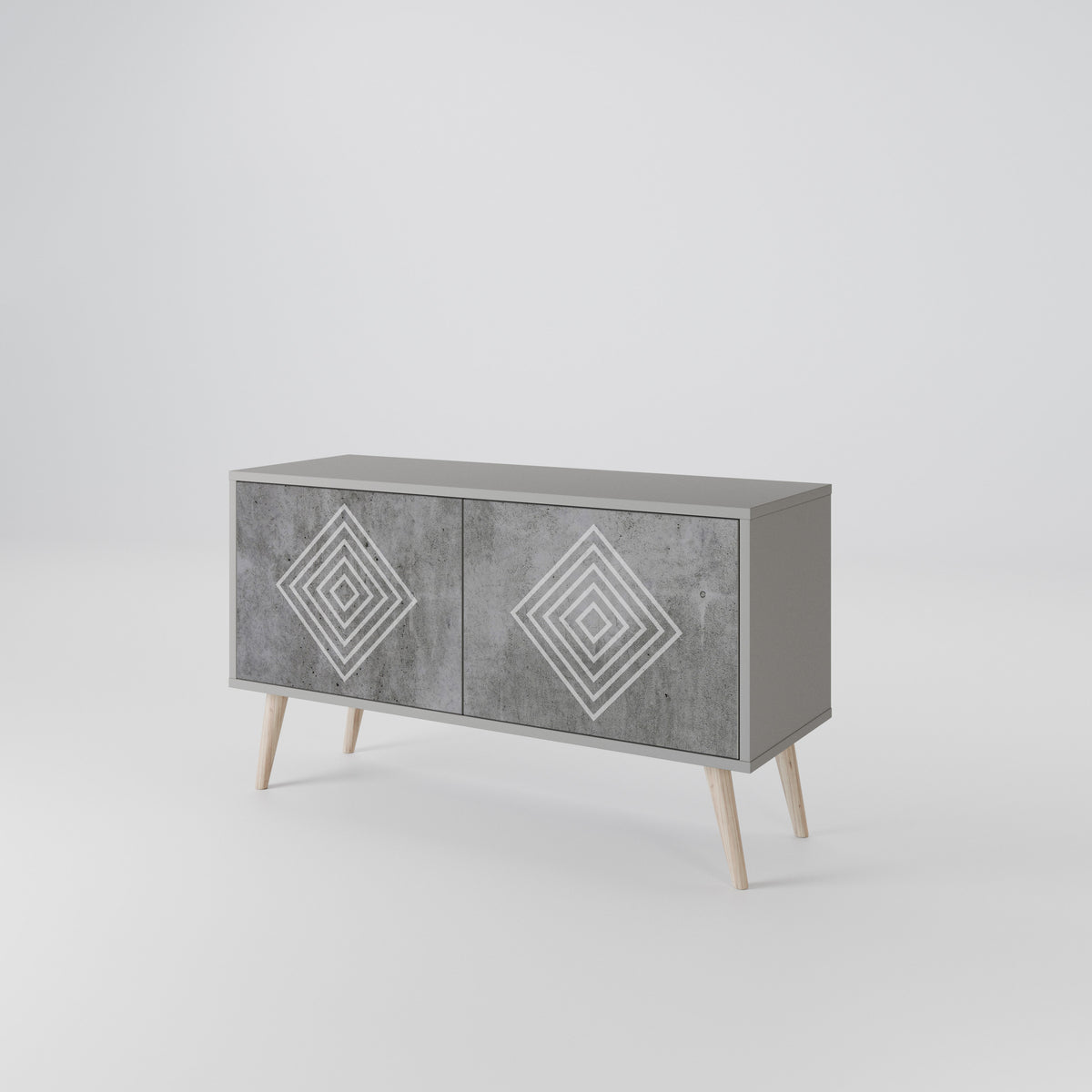 POLYGONAL ARTISTRY Kompakt TV-bänk med 2 dörrar
