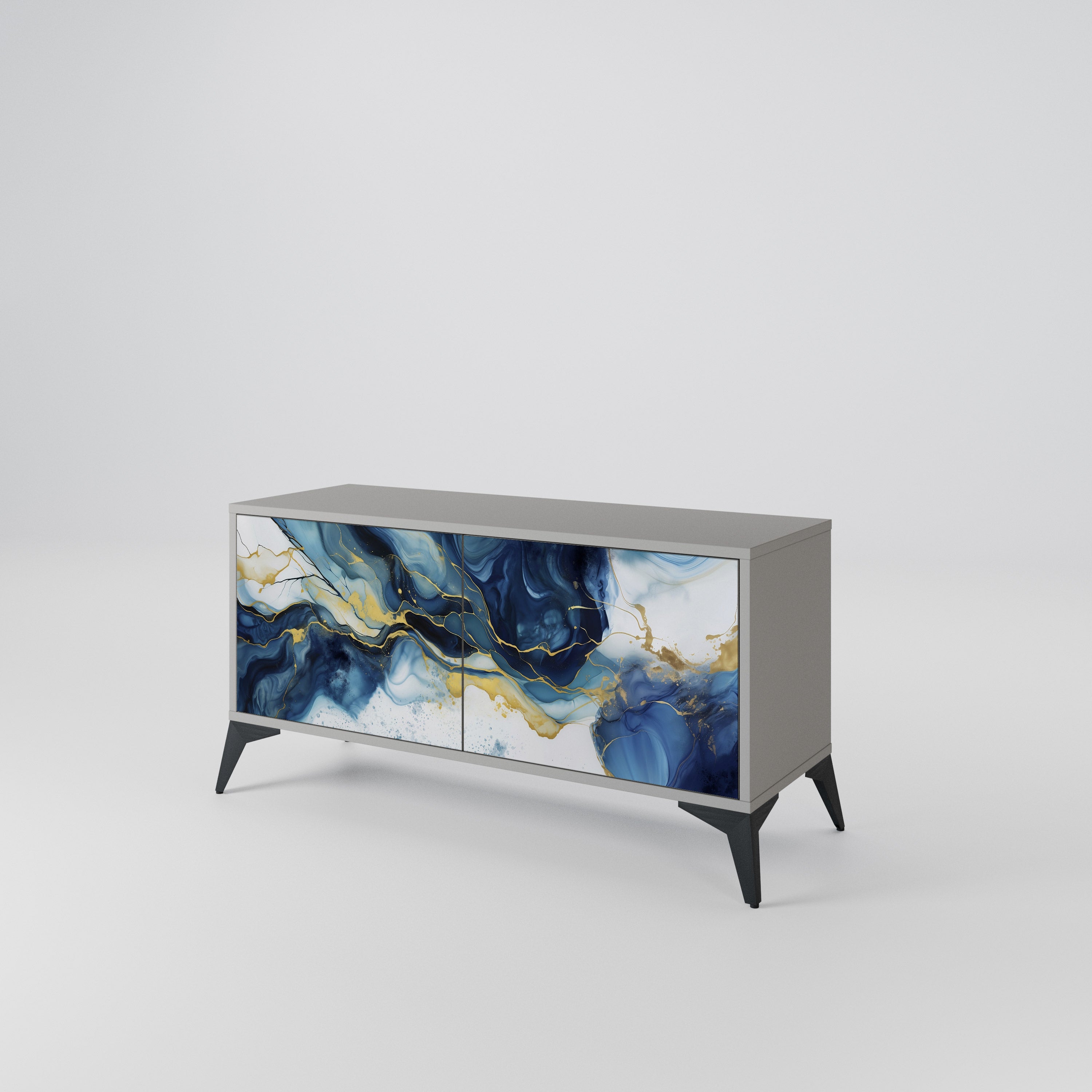 INKY MARBLE Compact 2-Door TV Cabinet