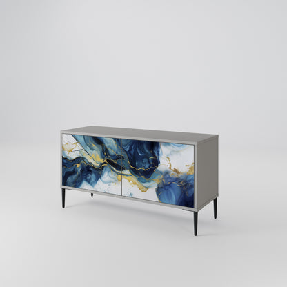 INKY MARBLE Kompakt TV-bänk med 2 dörrar