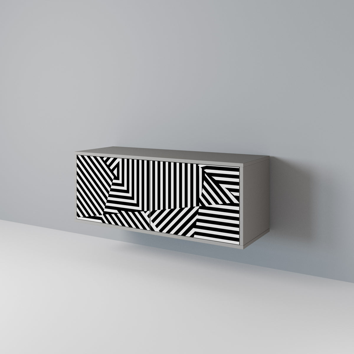 ILLUSIONARY LATTICE Kompakt TV-bänk med 2 dörrar