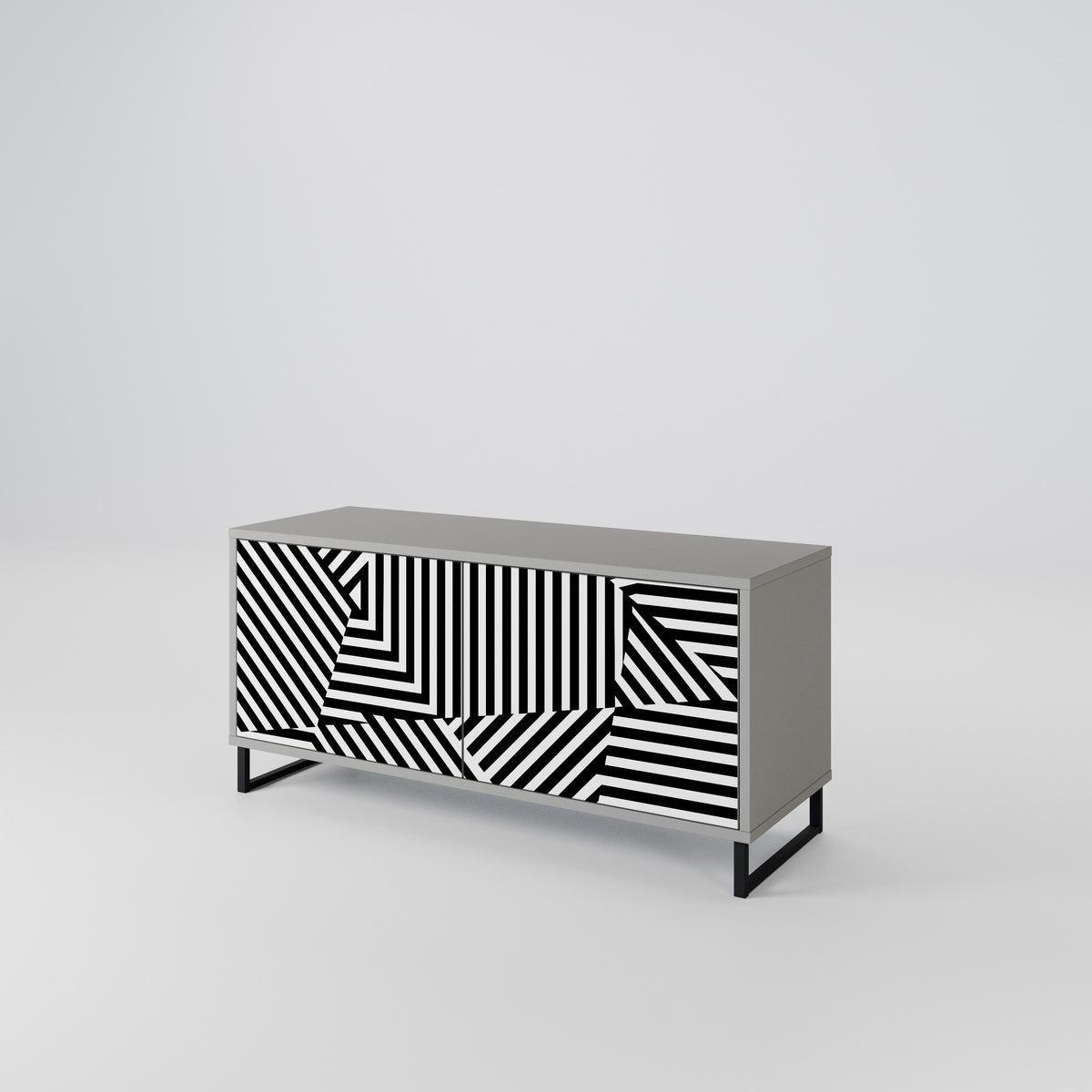 ILLUSIONARY LATTICE Kompakt TV-bänk med 2 dörrar