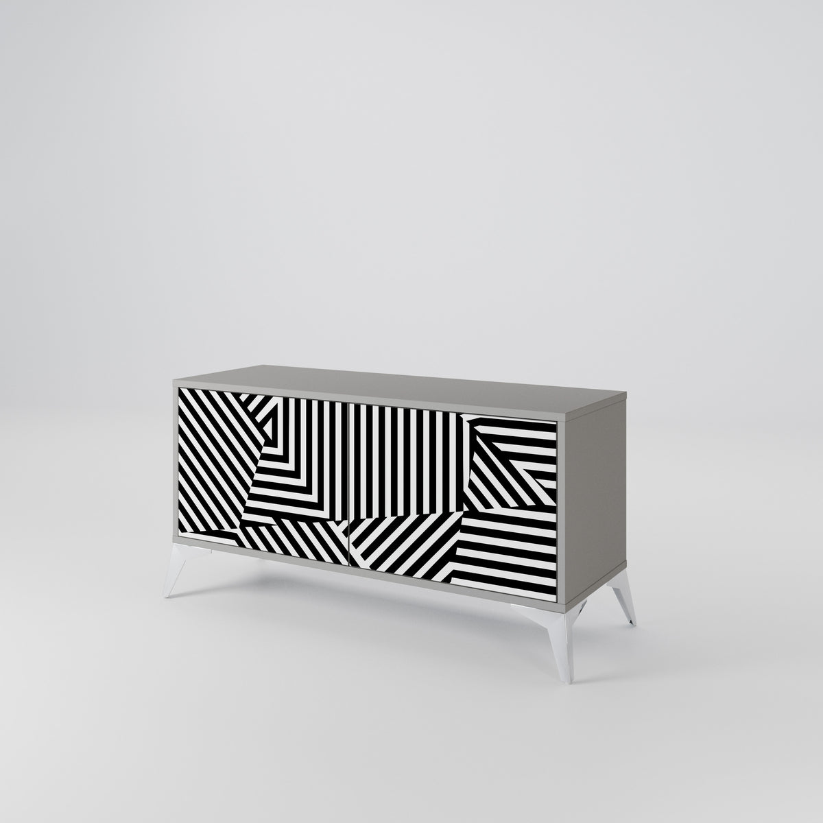 ILLUSIONARY LATTICE Kompakt TV-bänk med 2 dörrar