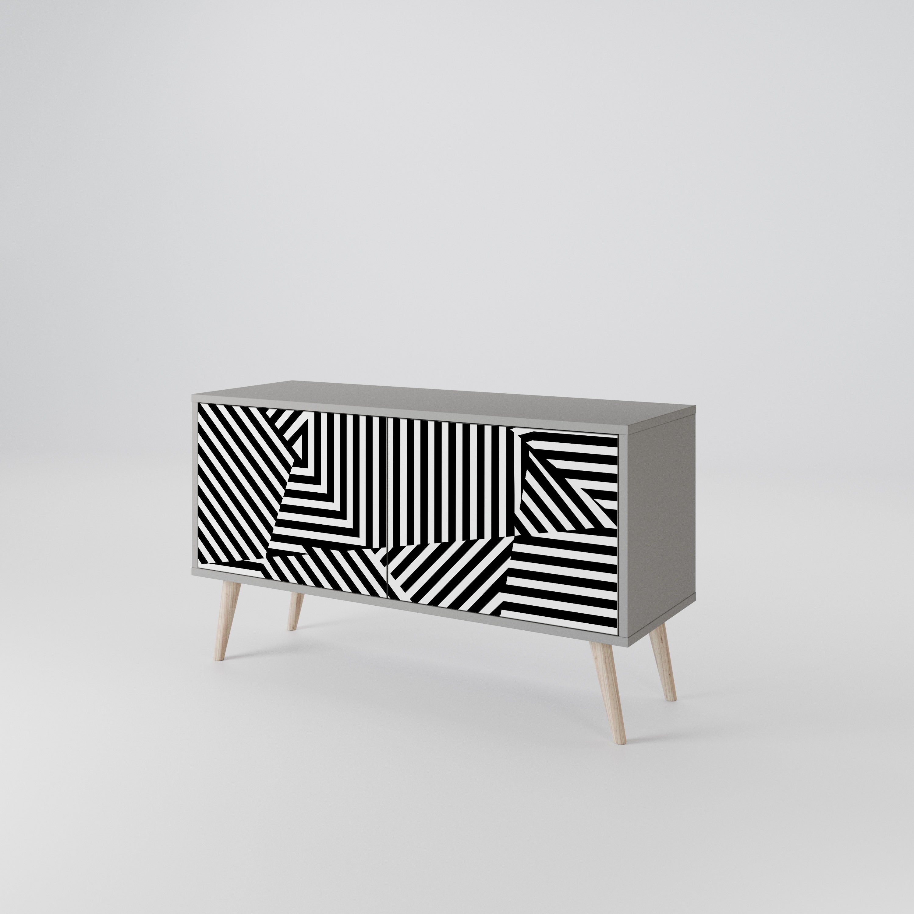 ILLUSIONARY LATTICE Compact 2-Door TV Cabinet