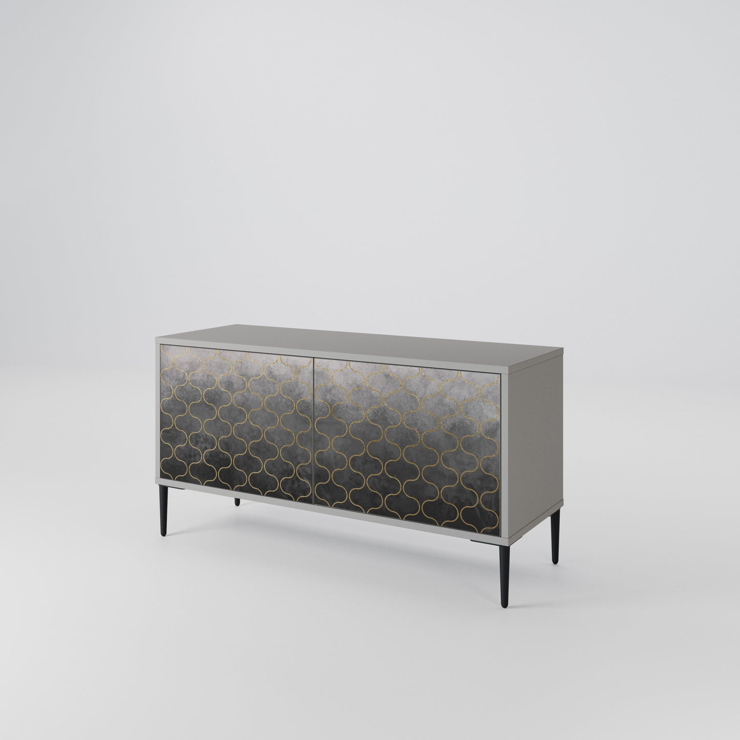 TESSELATED GRAYISH Kompakt TV-bänk med 2 dörrar