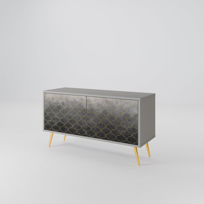 TESSELATED GRAYISH Kompakt TV-bänk med 2 dörrar