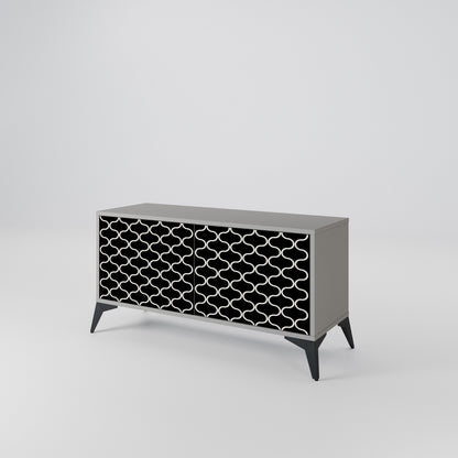 TESSELATED BLACKNESS Kompakt TV-bänk med 2 dörrar
