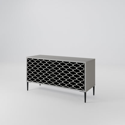 TESSELATED BLACKNESS Kompakt TV-bänk med 2 dörrar