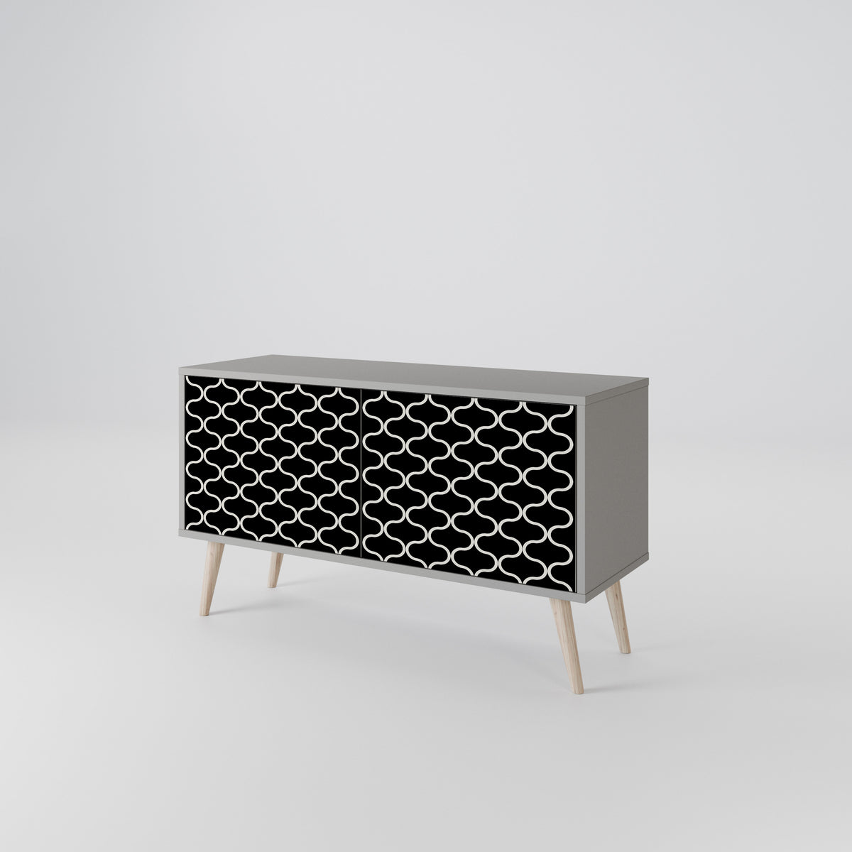 TESSELATED BLACKNESS Kompakt TV-bänk med 2 dörrar