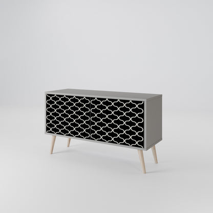 TESSELATED BLACKNESS Kompakt TV-bänk med 2 dörrar