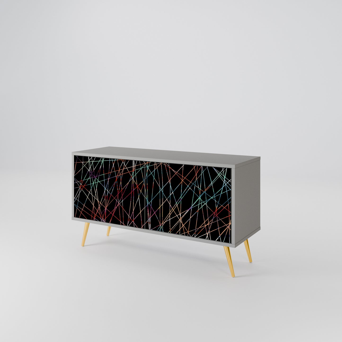 LUMINOUS SNARE Kompakt TV-bänk med 2 dörrar