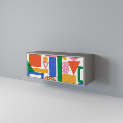 GEOMETRIC GLIMMER Kompakt TV-bänk med 2 dörrar