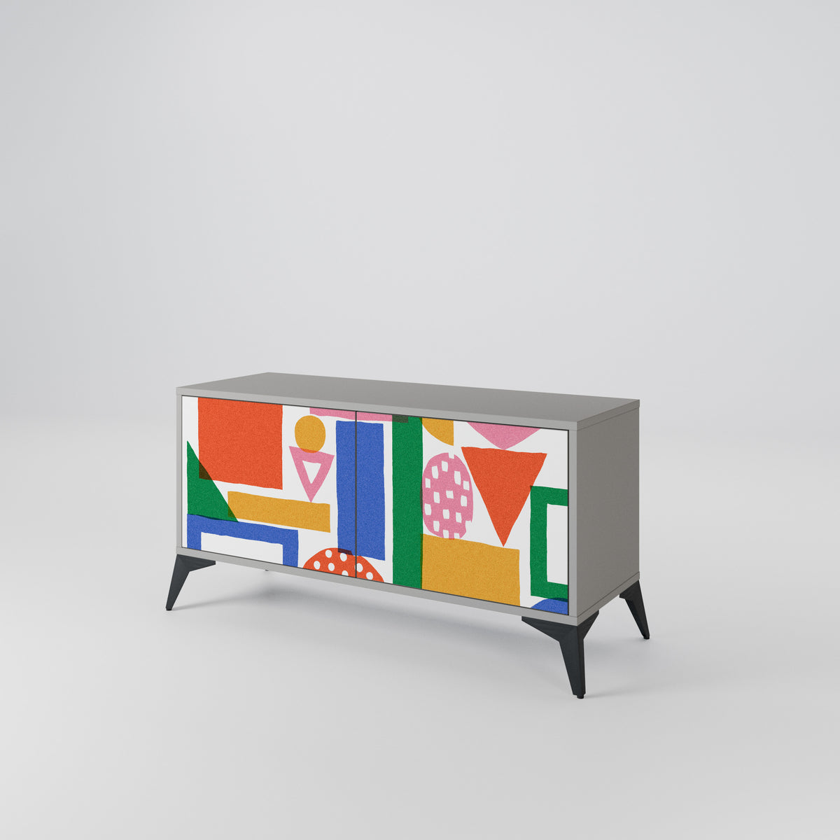 GEOMETRIC GLIMMER Kompakt TV-bänk med 2 dörrar