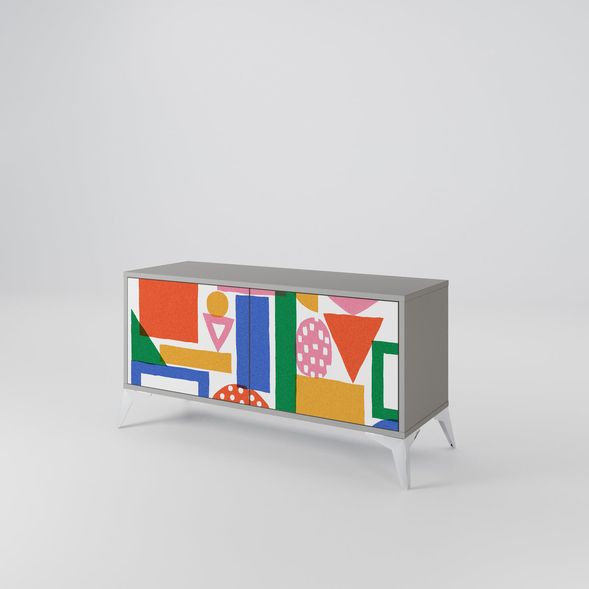 GEOMETRIC GLIMMER Kompakt TV-bänk med 2 dörrar