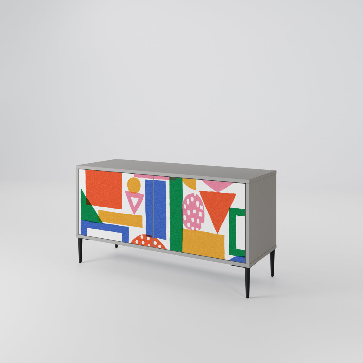GEOMETRIC GLIMMER Kompakt TV-bänk med 2 dörrar