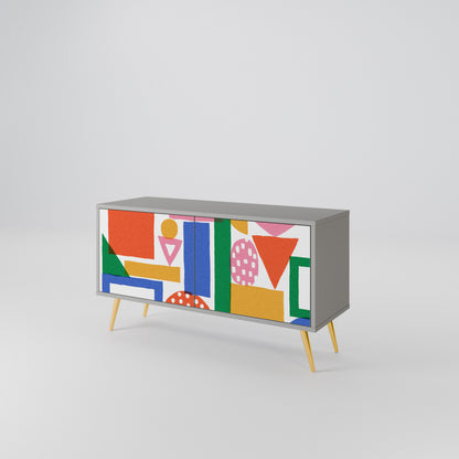 GEOMETRIC GLIMMER Kompakt TV-bänk med 2 dörrar