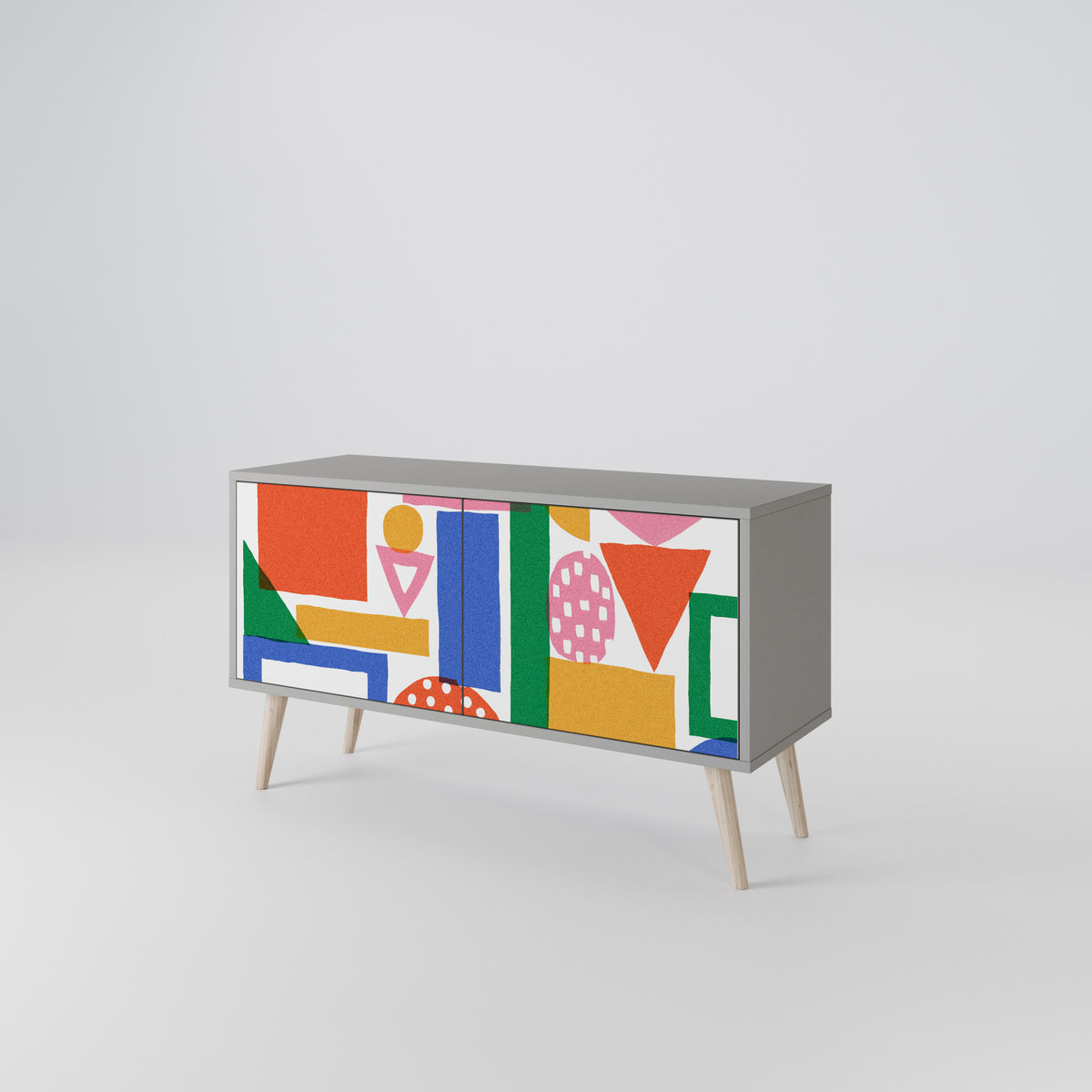 GEOMETRIC GLIMMER Kompakt TV-bänk med 2 dörrar