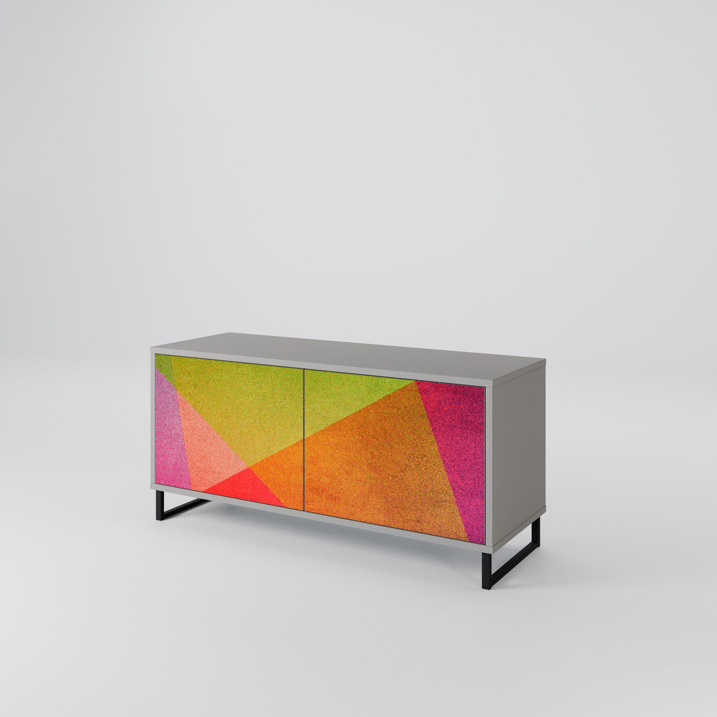 VIVID GEOMETRY Kompakt TV-bänk med 2 dörrar