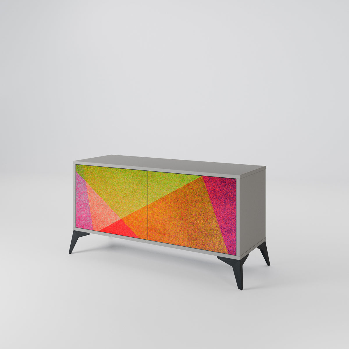 VIVID GEOMETRY Kompakt TV-bänk med 2 dörrar