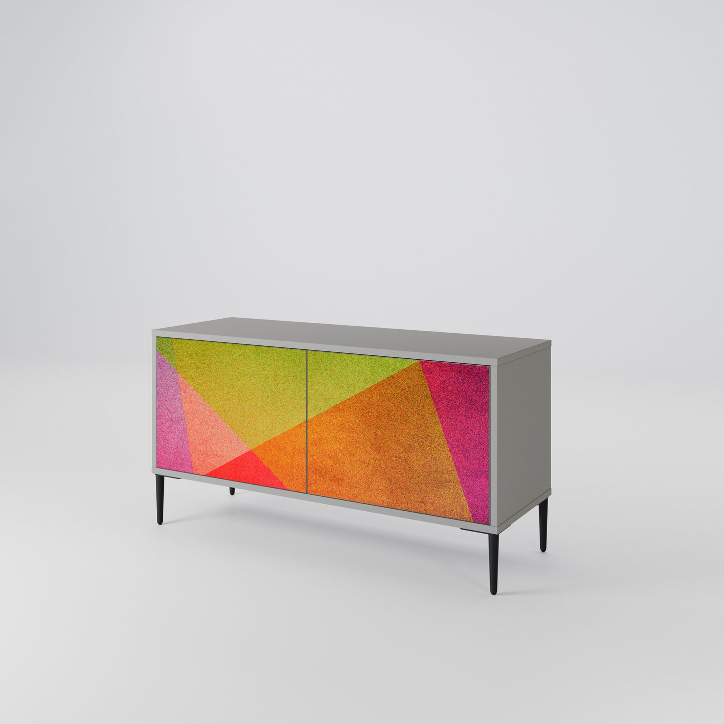 VIVID GEOMETRY Kompakt TV-bänk med 2 dörrar