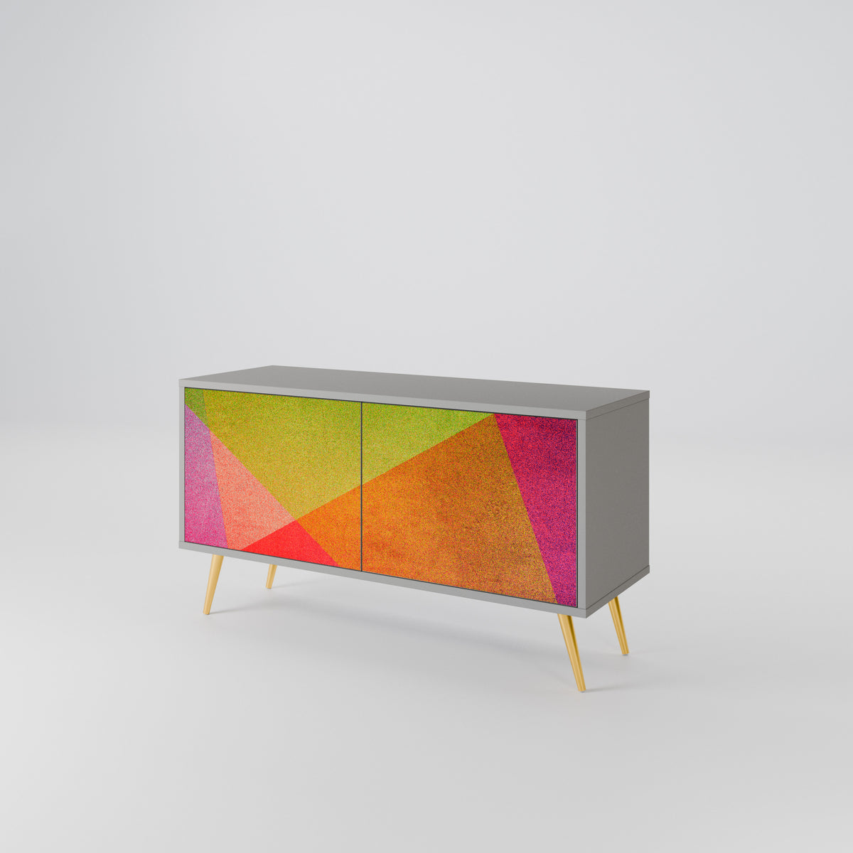VIVID GEOMETRY Kompakt TV-bänk med 2 dörrar