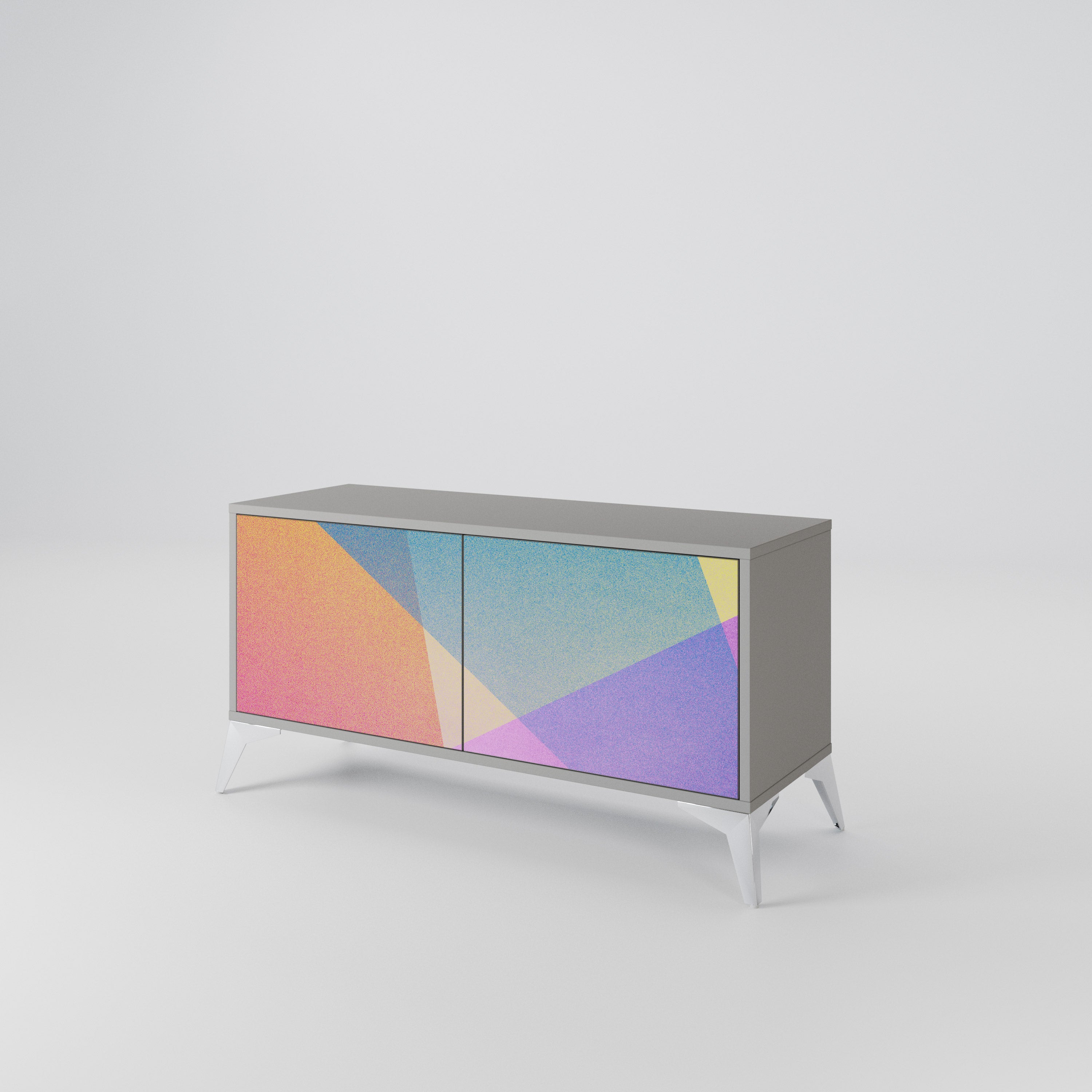 BRIGHT GEOMETRY Compact 2-Door TV Cabinet