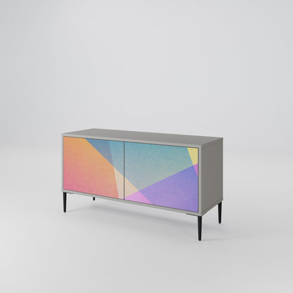 BRIGHT GEOMETRY Kompakt TV-bänk med 2 dörrar