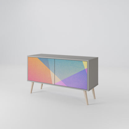 BRIGHT GEOMETRY Kompakt TV-bänk med 2 dörrar