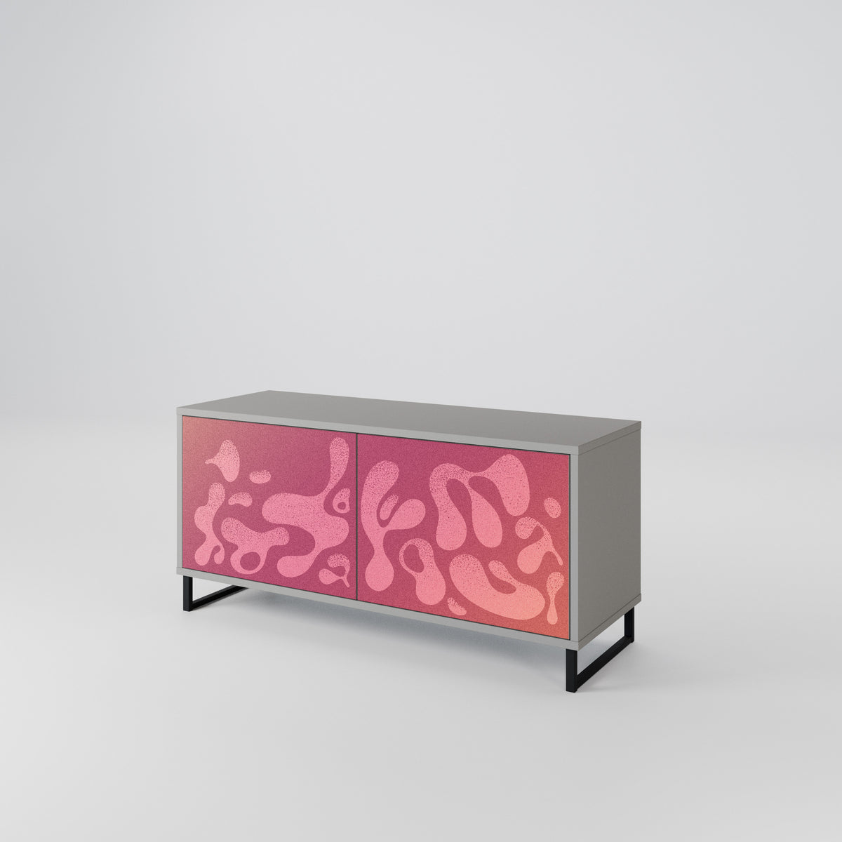 IRREGULAR PINK Kompakt TV-bänk med 2 dörrar