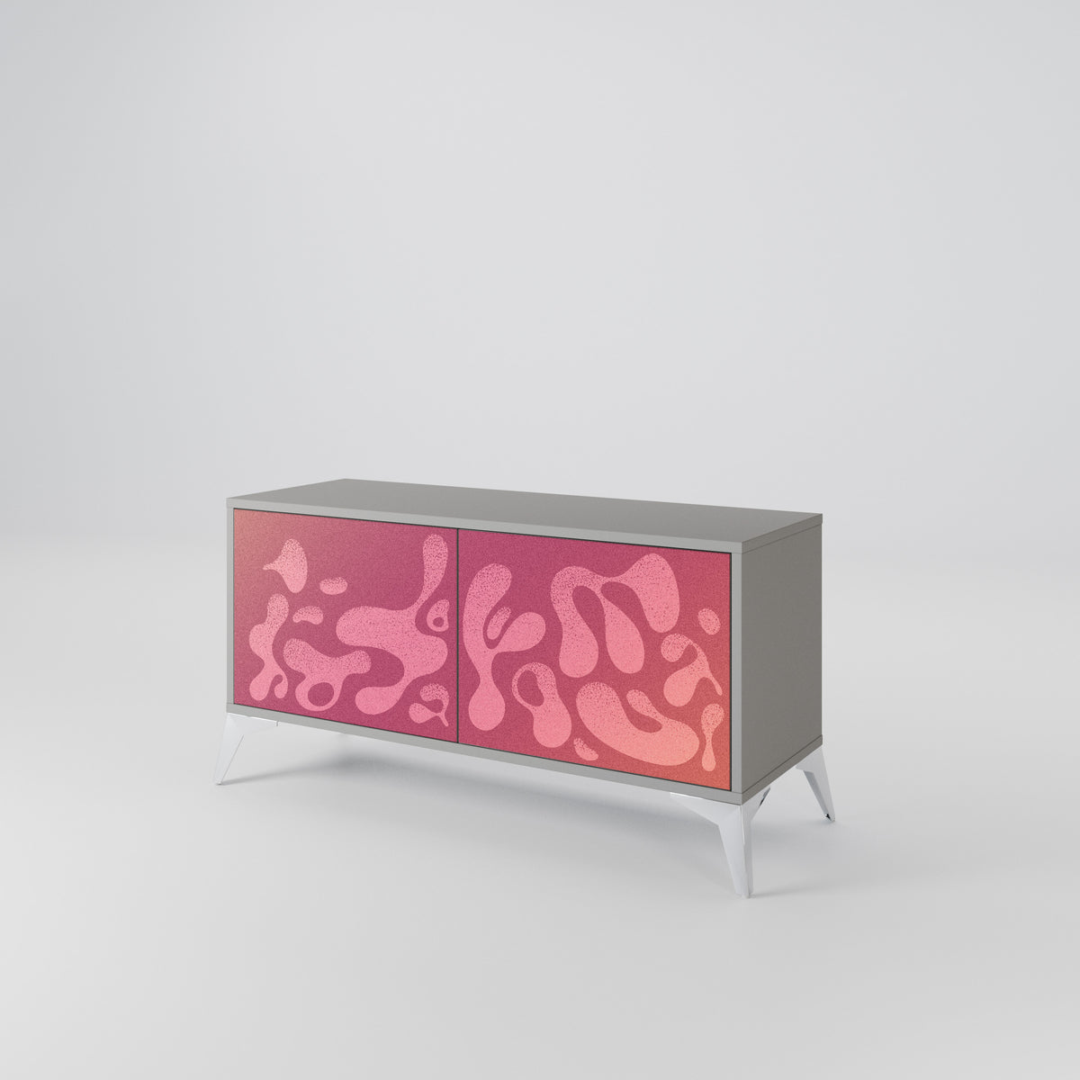 IRREGULAR PINK Kompakt TV-bänk med 2 dörrar