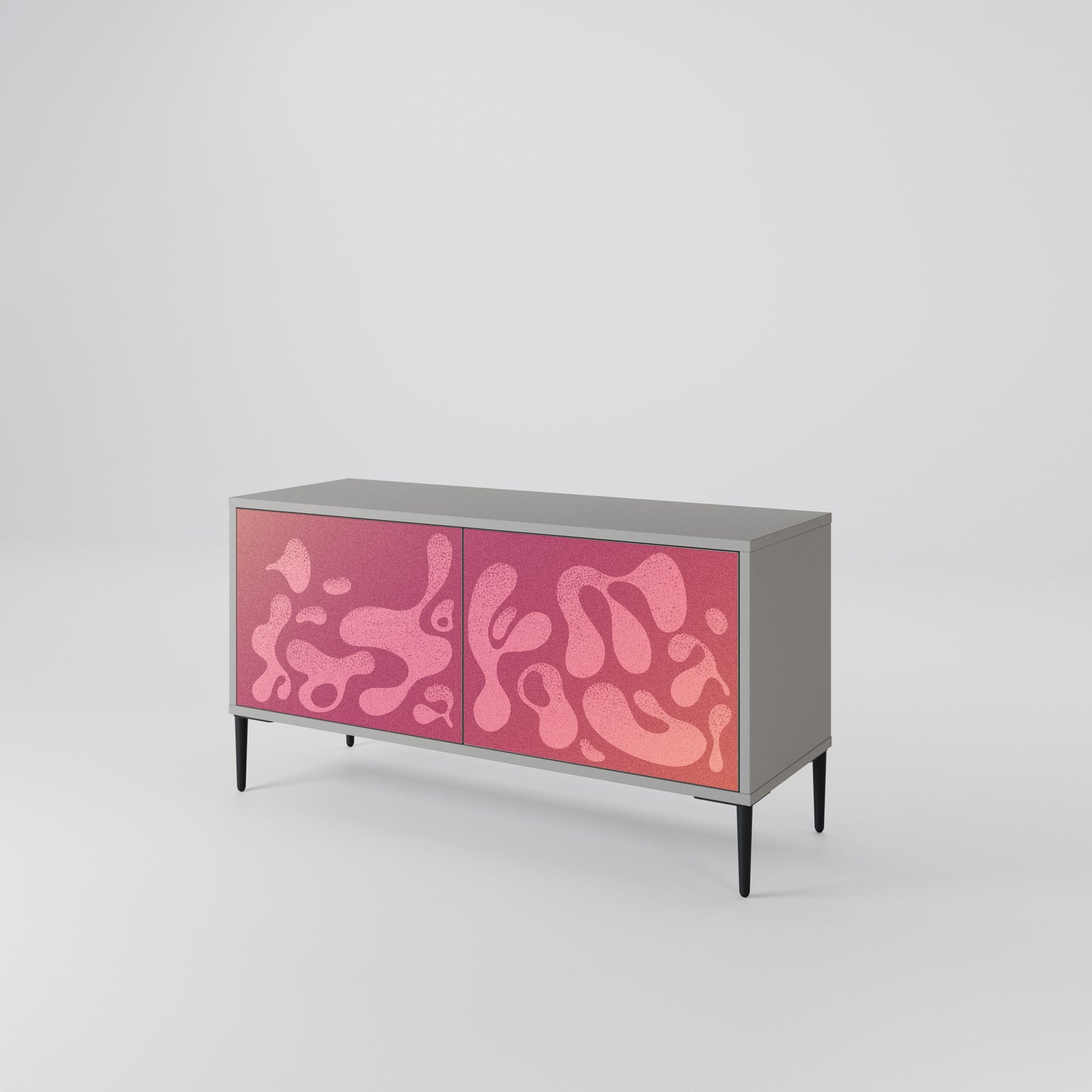 IRREGULAR PINK Kompakt TV-bänk med 2 dörrar