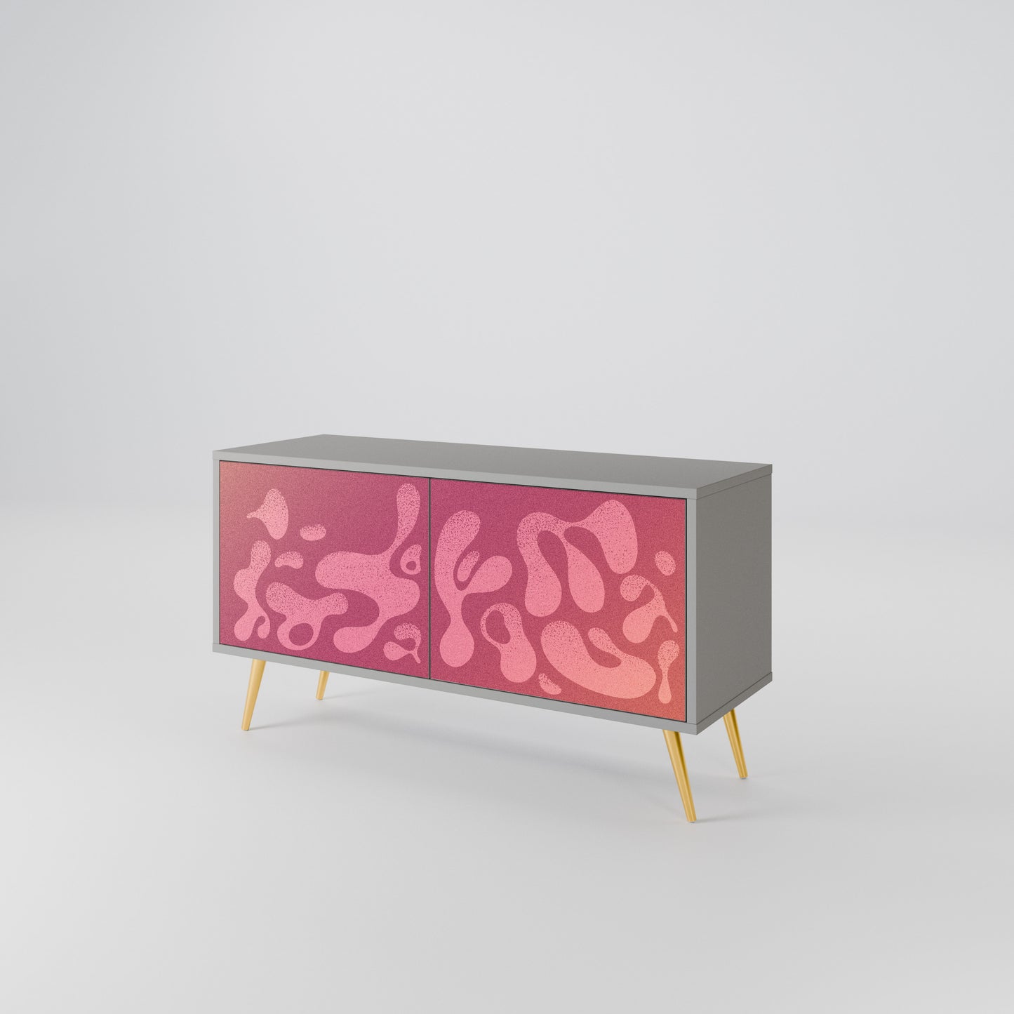 IRREGULAR PINK Kompakt TV-bänk med 2 dörrar