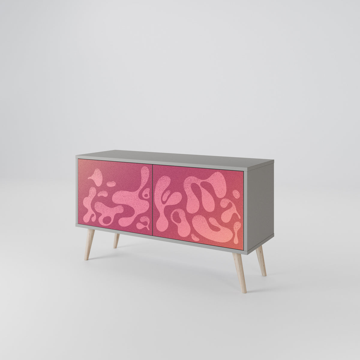 IRREGULAR PINK Kompakt TV-bänk med 2 dörrar