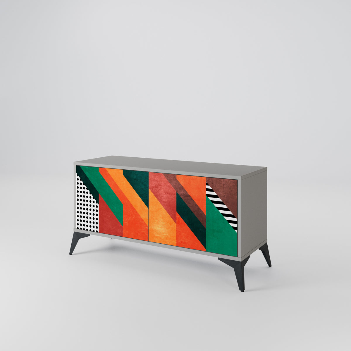 MAKESHIFT ARTISTRY Kompakt TV-bänk med 2 dörrar