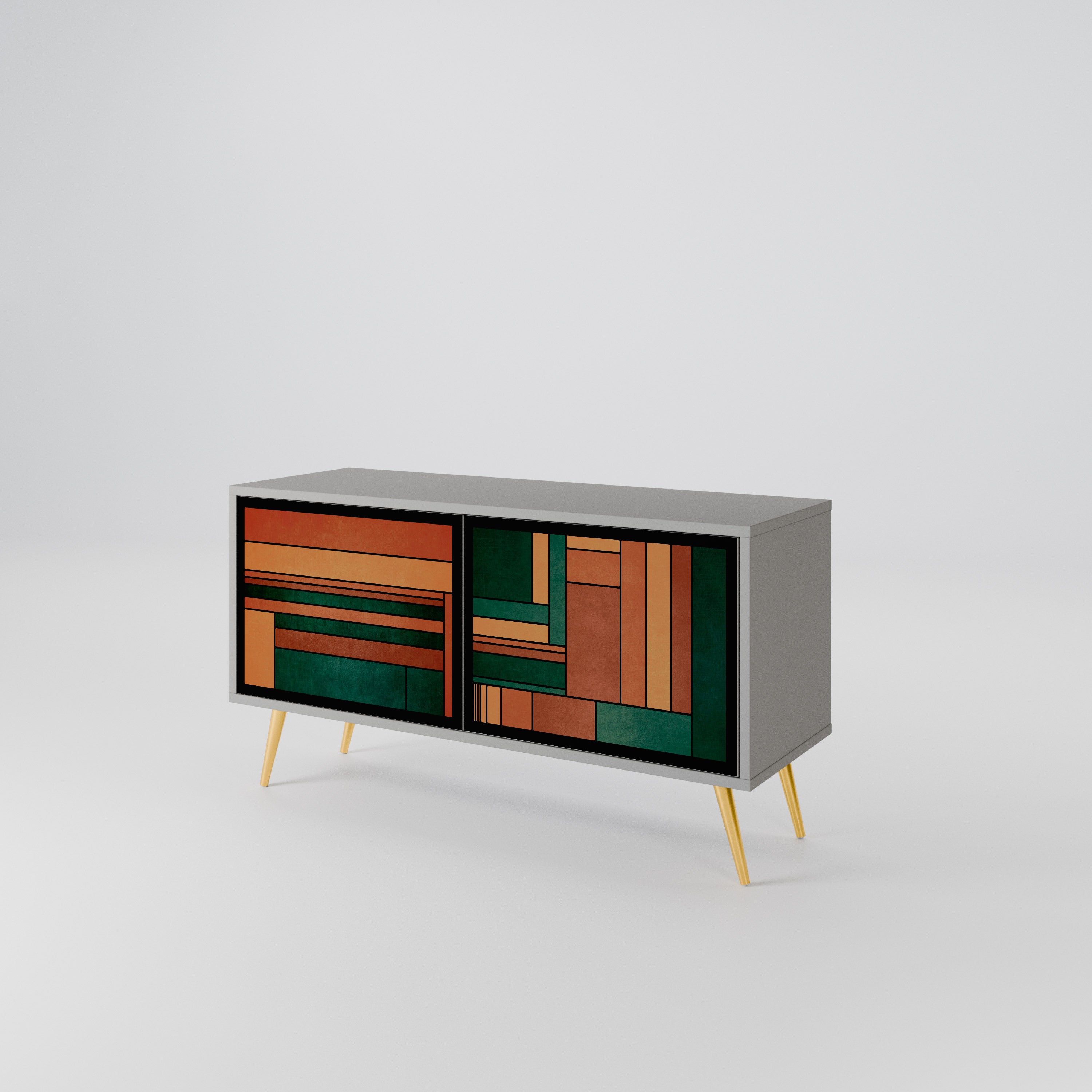 EARTHY FIGURES Compact 2-Door TV Cabinet