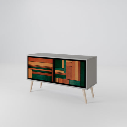 EARTHY FIGURES Kompakt TV-bänk med 2 dörrar
