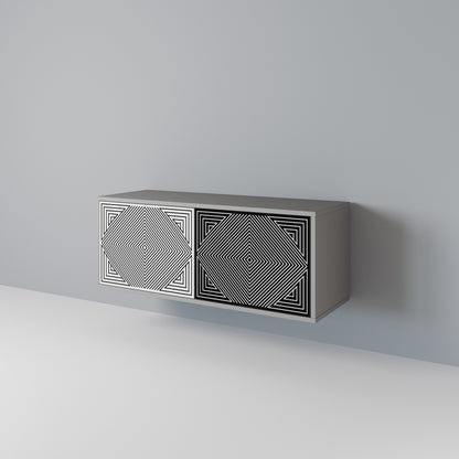 POLYGON ILLUSION Kompakt TV-bänk med 2 dörrar