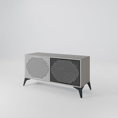 POLYGON ILLUSION Kompakt TV-bänk med 2 dörrar