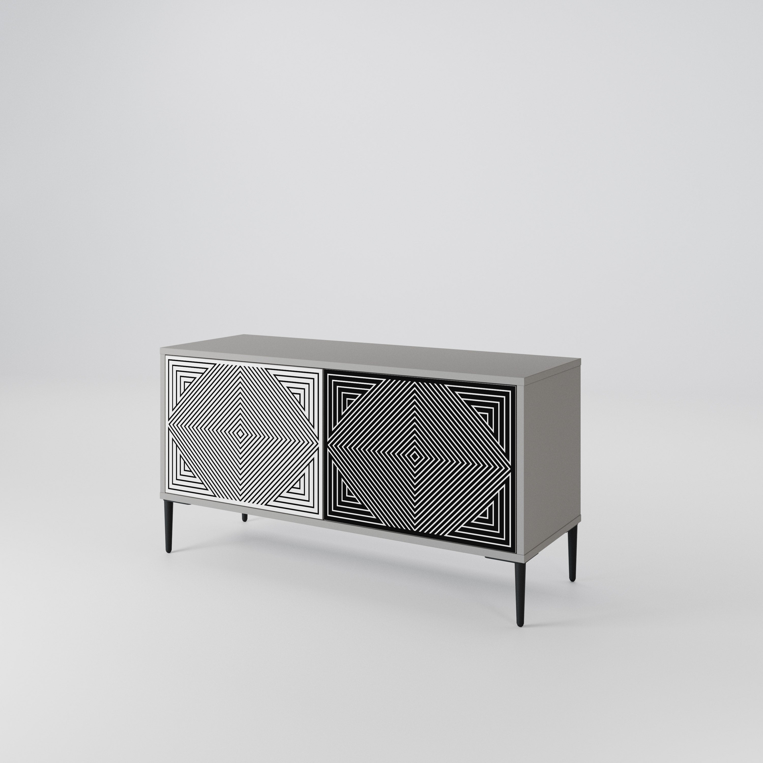 POLYGON ILLUSION Compact 2-Door TV Cabinet